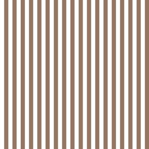 06 Mocha Brown and White- Vertical Stripes- Half Inch- Awning Stripes- Cabana Stripes- Petal Solids Coordinate- Striped Wallpaper- Neutral- Earth Tone Wallpaper- Terracotta- Small