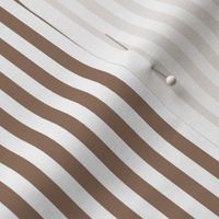 06 Mocha Brown and White- Vertical Stripes- Quarter Inch- Awning Stripes- Cabana Stripes- Petal Solids Coordinate- Striped Wallpaper- Neutral- Earth Tone Wallpaper- Terracotta- Extra Small