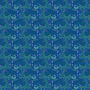 Winter Garden on Blue (4x4)