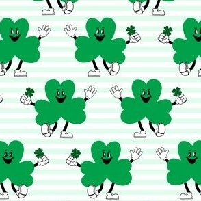 lucky shamrocks on stripes SMALL