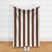 07 Cinnamon Brown and White- Vertical Stripes- 4 Inches- Awning Stripes- Cabana Stripes- Petal Solids Coordinate- Striped Wallpaper- Neutral- Earth Tone Wallpaper- Terracotta- Extra Large