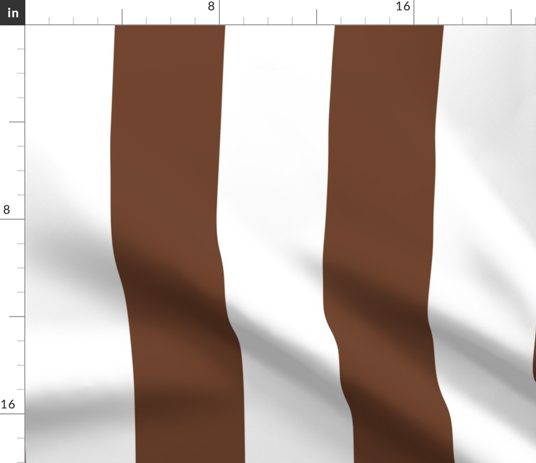 07 Cinnamon Brown and White- Vertical Stripes- 4 Inches- Awning Stripes- Cabana Stripes- Petal Solids Coordinate- Striped Wallpaper- Neutral- Earth Tone Wallpaper- Terracotta- Extra Large