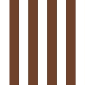 07 Cinnamon Brown and White- Vertical Stripes- 2 Inches- Awning Stripes- Cabana Stripes- Petal Solids Coordinate- Striped Wallpaper- Neutral- Earth Tone Wallpaper- Terracotta- Large