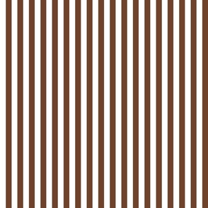 07 Cinnamon Brown and White- Vertical Stripes- Half Inch- Awning Stripes- Cabana Stripes- Petal Solids Coordinate- Striped Wallpaper- Neutral- Earth Tone Wallpaper- Terracotta- Small