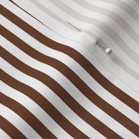 07 Cinnamon Brown and White- Vertical Stripes- Quarter Inch- Awning Stripes- Cabana Stripes- Petal Solids Coordinate- Striped Wallpaper- Neutral- Earth Tone Wallpaper- Terracotta- Extra Small