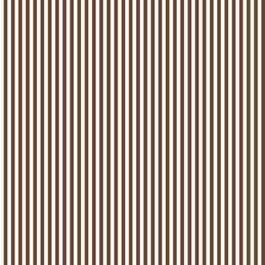 07 Cinnamon Brown and White- Vertical Stripes- Quarter Inch- Awning Stripes- Cabana Stripes- Petal Solids Coordinate- Striped Wallpaper- Neutral- Earth Tone Wallpaper- Terracotta- Extra Small