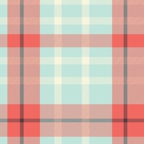 Modern Tartan Plaid Blue and Orange