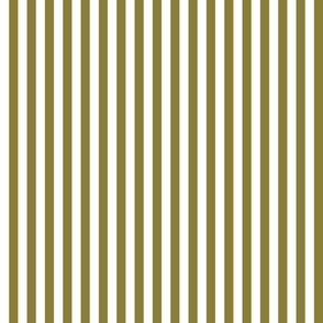 08 Moss Green and White- Vertical Stripes- Half Inch- Awning Stripes- Cabana Stripes- Petal Solids Coordinate- Striped Wallpaper- Neutral- Small