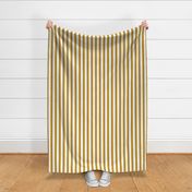 09 Mustard and White- Vertical Stripes- 1 Inch- Awning Stripes- Cabana Stripes- Petal Solids Coordinate- Striped Wallpaper- Neutral- White and Gold- Golden Yellow- Ochre- Fall- Autumn- Medium