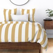 10 Honey and White- Vertical Stripes- 4 Inches- Awning Stripes- Cabana Stripes- Petal Solids Coordinate- Striped Wallpaper- Gold- Extra Large