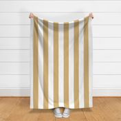 10 Honey and White- Vertical Stripes- 4 Inches- Awning Stripes- Cabana Stripes- Petal Solids Coordinate- Striped Wallpaper- Gold- Extra Large