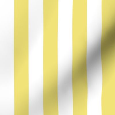 11 Buttercup Yellow and White- Vertical Stripes- 1 Inch- Awning Stripes- Cabana Stripes- Petal Solids Coordinate- Striped Wallpaper- Pastel Yellow- Bright Yellow- Summer- Medium