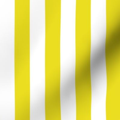 12 Lemon Lime Yellow and White- Vertical Stripes- 1 Inch- Awning Stripes- Cabana Stripes- Petal Solids Coordinate- Striped Wallpaper- Bright Yellow- Summer- Medium