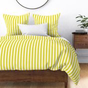 12 Lemon Lime Yellow and White- Vertical Stripes- 1 Inch- Awning Stripes- Cabana Stripes- Petal Solids Coordinate- Striped Wallpaper- Bright Yellow- Summer- Medium