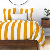 13 Marigold Orange and White- Vertical Stripes- 4 Inches- Awning Stripes- Cabana Stripes- Petal Solids Coordinate- Striped Wallpaper- Bright Orange- Summer- Extra Large