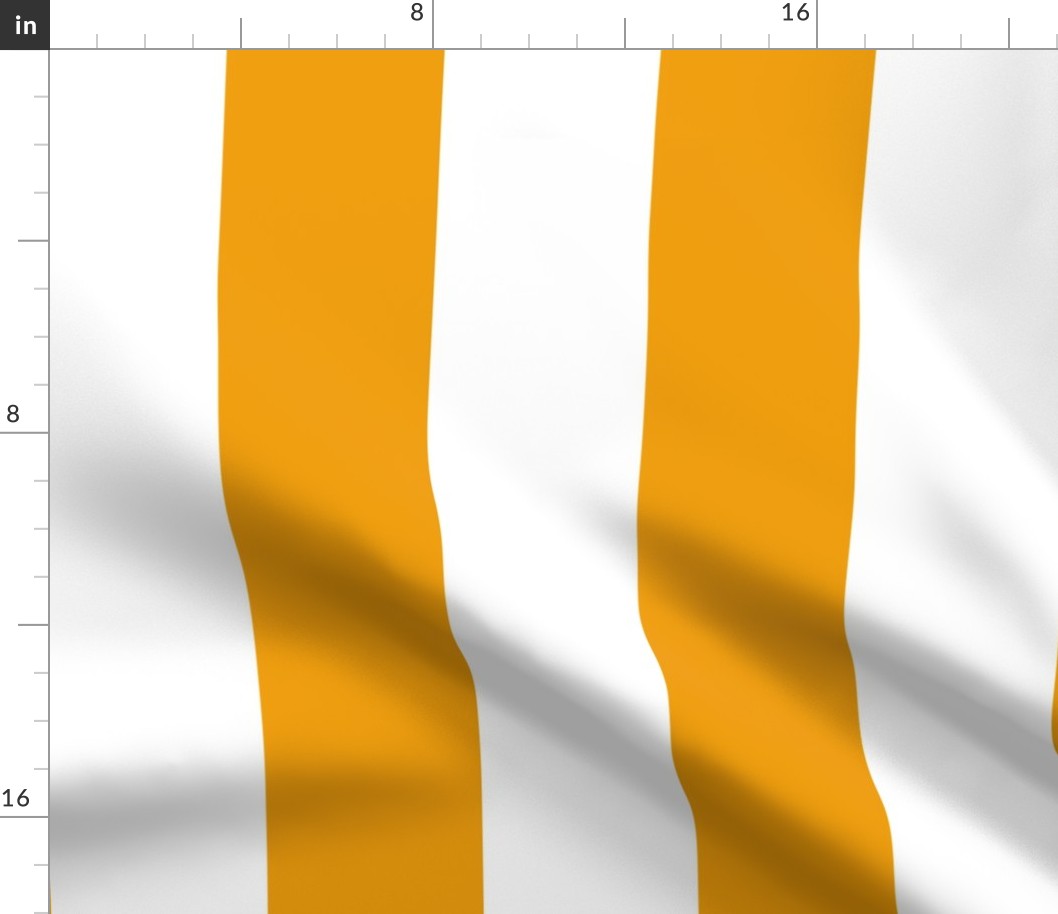 13 Marigold Orange and White- Vertical Stripes- 4 Inches- Awning Stripes- Cabana Stripes- Petal Solids Coordinate- Striped Wallpaper- Bright Orange- Summer- Extra Large
