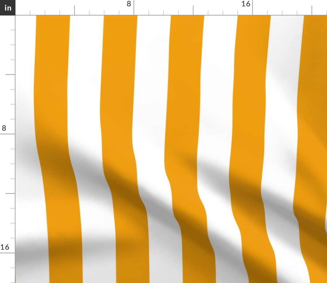 13 Marigold Orange and White- Vertical Stripes- 2 Inches- Awning Stripes- Cabana Stripes- Petal Solids Coordinate- Striped Wallpaper- Bright Orange- Summer- Large