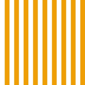 13 Marigold Orange and White- Vertical Stripes- 1 Inch- Awning Stripes- Cabana Stripes- Petal Solids Coordinate- Striped Wallpaper- Bright Orange- Summer- Medium