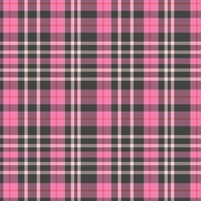 Tartan Plaid Pink and Dark Charcoal