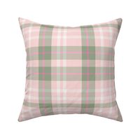 Girly Pink Tartan Classic Plaid Green Accents