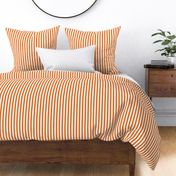 14 Carrot Orange and White- Vertical Stripes- Half Inch- Awning Stripes- Cabana Stripes- Petal Solids Coordinate- Pumpkin- Halloween- Bright Orange- Summer- Small