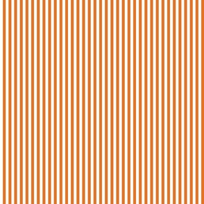 14 Carrot Orange and White- Vertical Stripes- Quarter Inch- Awning Stripes- Cabana Stripes- Petal Solids Coordinate- Pumpkin- Halloween- Bright Orange- Summer- Extra Small