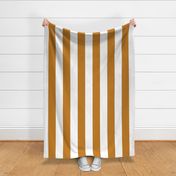 15 Desert Sun and White- Vertical Stripes- 4 Inches- Awning Stripes- Cabana Stripes- Petal Solids Coordinate- Mustard- Ocher- Gold- Extra Large