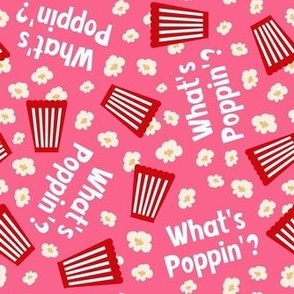 Medium Scale What's Poppin'? Movie Night Popcorn on Pink