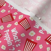 Small-Medium Scale What's Poppin'? Movie Night Popcorn on Pink