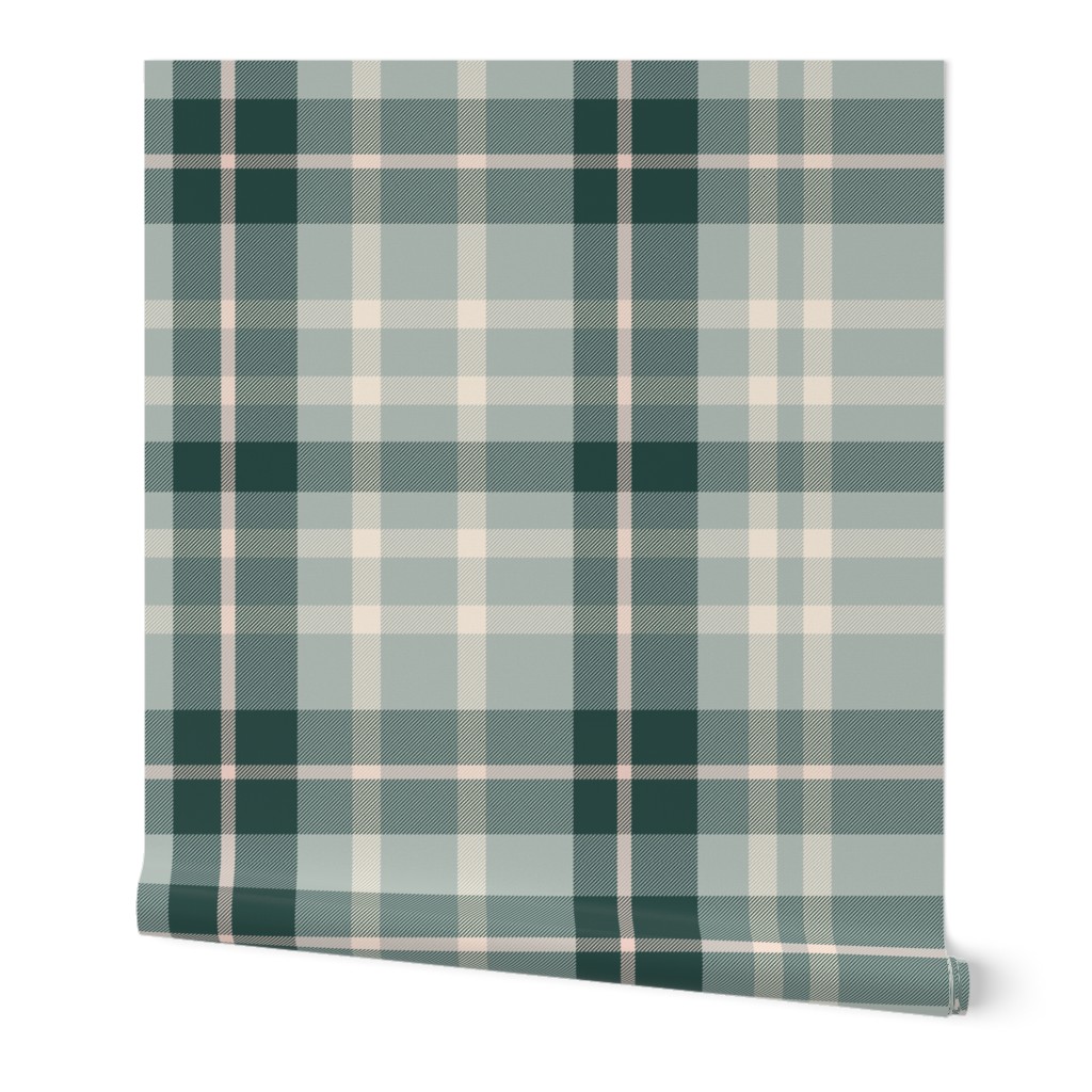 Tartan Green and Blue Plaid Grid