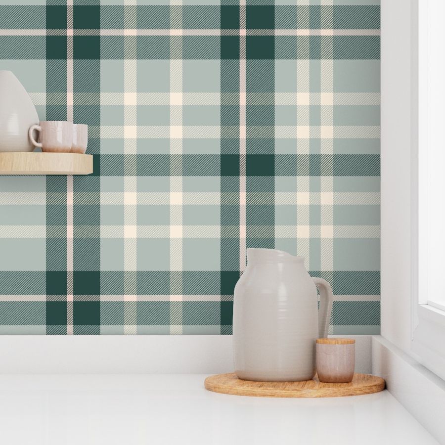 Tartan Green and Blue Plaid Grid