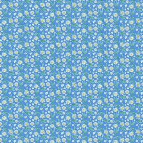 Spring Daisies on Soft Blue (2x2)