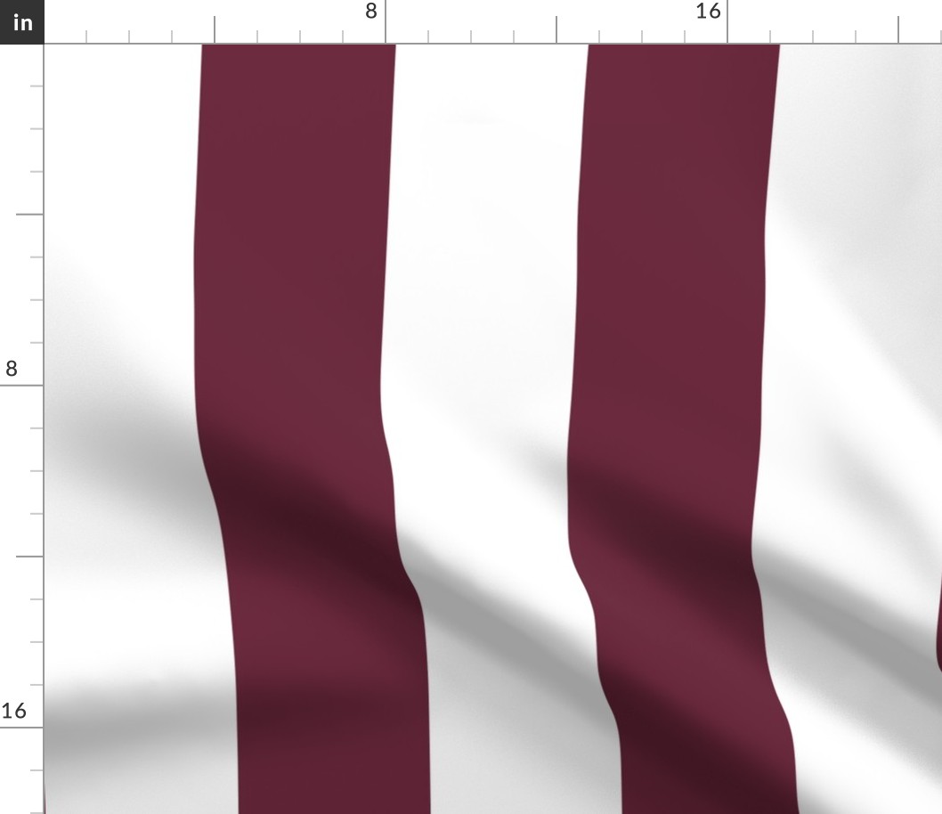 16 Wine and White- Vertical Stripes- 4 Inches- Awning Stripes- Cabana Stripes- Petal Solids Coordinate- Burgundy Red- Extra Large