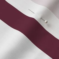 16 Wine and White- Vertical Stripes- 2 Inches- Awning Stripes- Cabana Stripes- Petal Solids Coordinate- Burgundy Red- Large