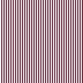 16 Wine and White- Vertical Stripes- Quarter Inch- Awning Stripes- Cabana Stripes- Petal Solids Coordinate- Burgundy Red- Extra Small