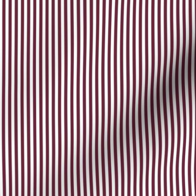 16 Wine and White- Vertical Stripes- 1/8 Inch- Awning Stripes- Cabana Stripes- Petal Solids Coordinate- Burgundy Red- Mini