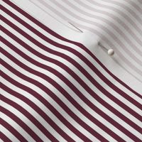 16 Wine and White- Vertical Stripes- 1/8 Inch- Awning Stripes- Cabana Stripes- Petal Solids Coordinate- Burgundy Red- Mini