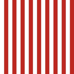 17 Poppy Red- Vertical Stripes- 1 Inch- Awning Stripes- Cabana Stripes- Petal Solids Coordinate- Christmas Stripes- Medium