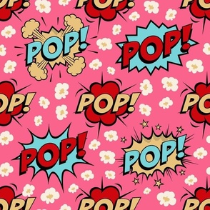 Large Scale Movie Night Pop! Comic Bubbles Popcorn on Pink