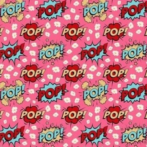 Small Scale Movie Night Pop! Comic Bubbles Popcorn on Pink