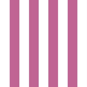 20 Peony Pink- Vertical Stripes- 2 Inches- Awning Stripes- Cabana Stripes- Petal Solids Coordinate- Large