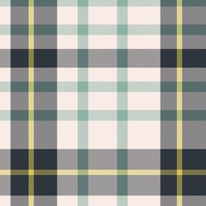 Tartan Plaid Blue, Light Sage Green, and Yellow