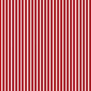 Small Scale Movie Night Popcorn Red and White Thin Stripes