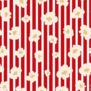 Large Scale Movie Night Popcorn Red and White Stripes