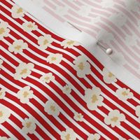 Small Scale Movie Night Popcorn Red and White Stripes