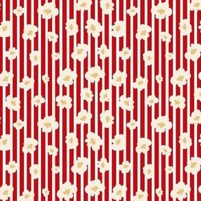 Small Scale Movie Night Popcorn Red and White Stripes