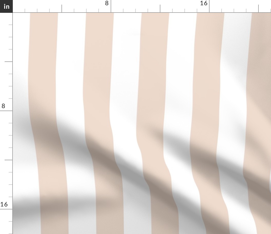 22 Blush Beige- Vertical Stripes- 2 Inches- Awning Stripes- Cabana Stripes- Petal Solids Coordinate- Neutral- Large