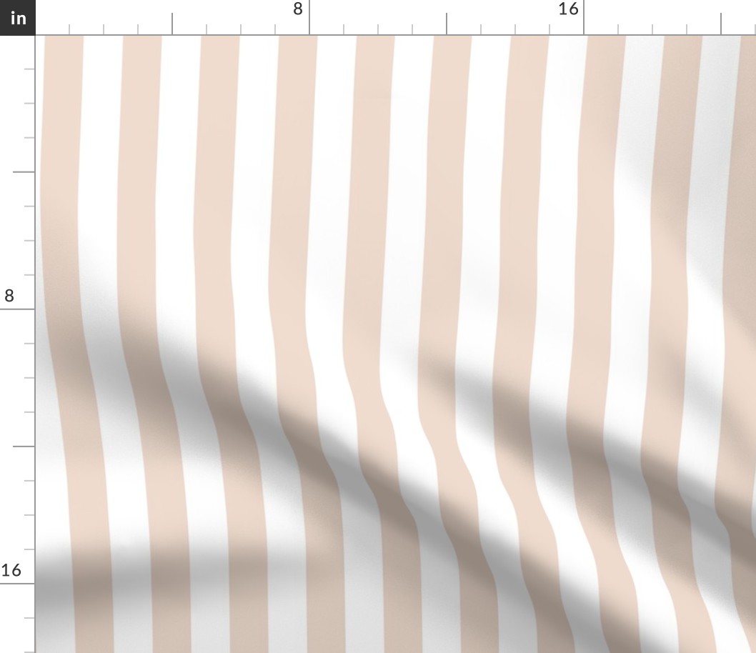22 Blush Beige- Vertical Stripes- 1 Inch- Awning Stripes- Cabana Stripes- Petal Solids Coordinate- Neutral- Medium