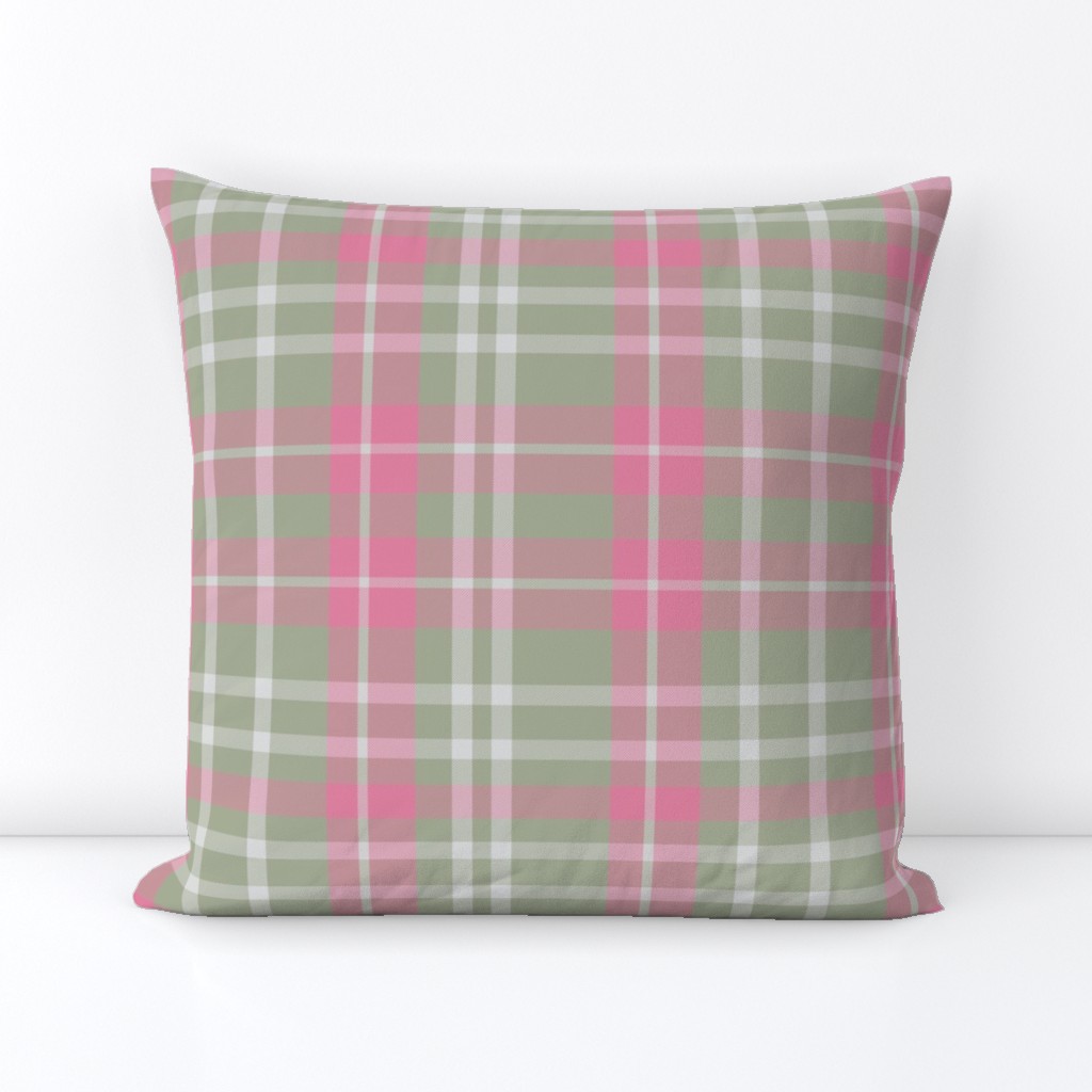 Classic Plaid Pink and Green Tartan