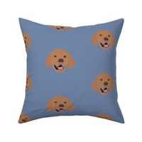 Golden Retriever on Blue